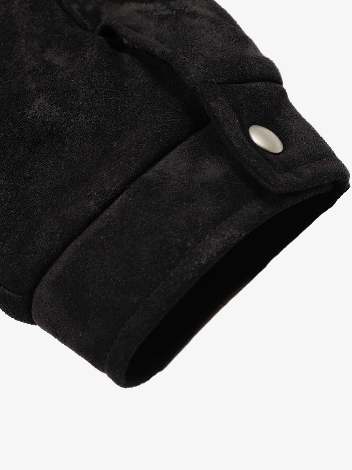 Retro Suede Asymmetric Buckle Design Down Jacket