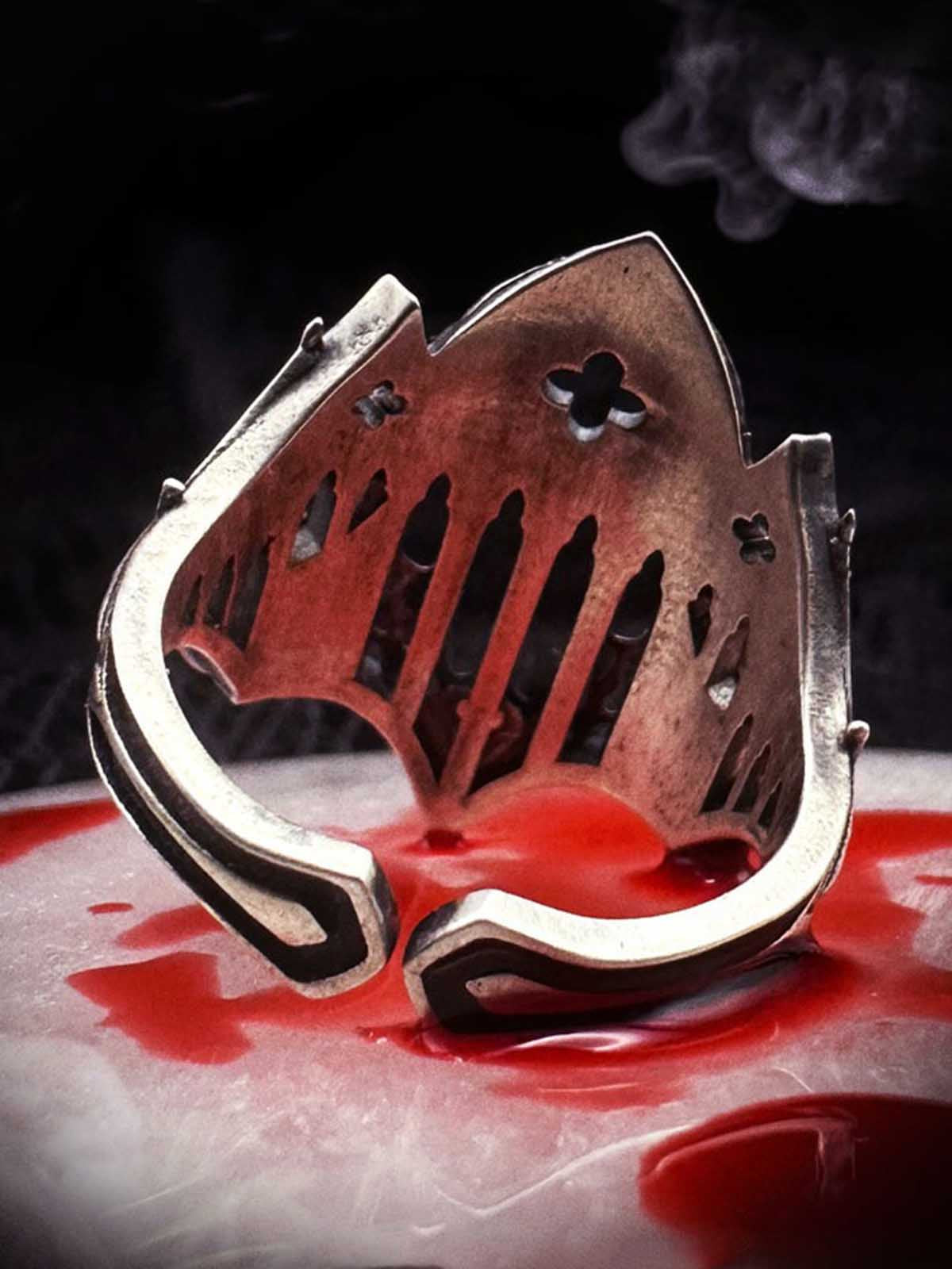 Stainless Steel Gothic Cathedral Ring with Intricate Church Window Design for Men and Women 