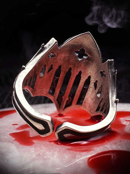Stainless Steel Gothic Cathedral Ring with Intricate Church Window Design for Men and Women 