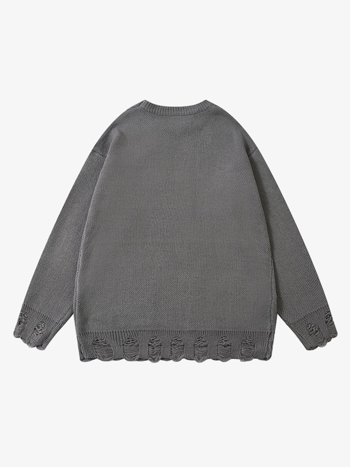 Oversized Graphic Sweater with Chain Detail - Perfect for Casual and Trendy Looks 