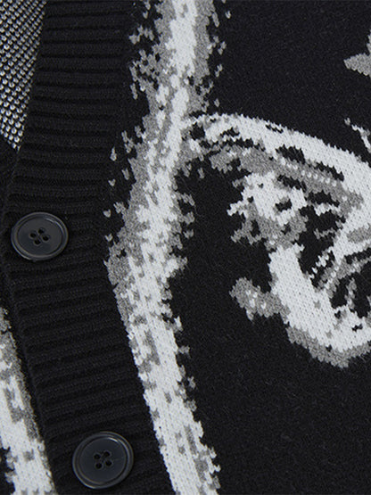 Retro Butterfly Gradient Knit Cardigan Sweater 