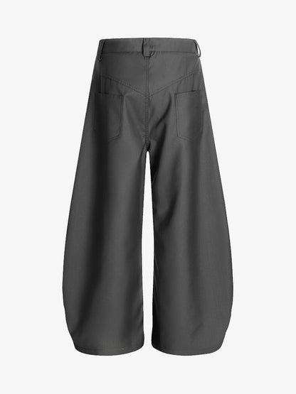Adjustable Side Buttons Barrel Pants 