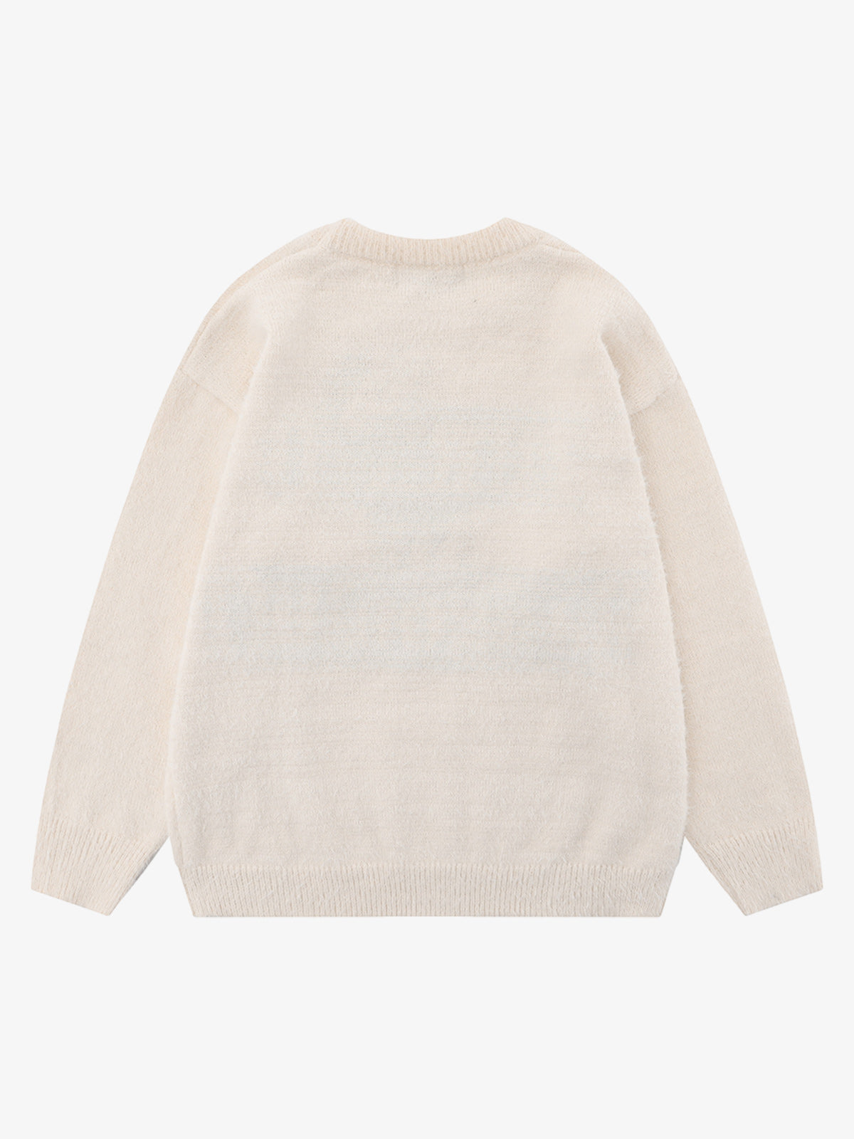 Letter Embroidery Round Neck Casual Sweater 