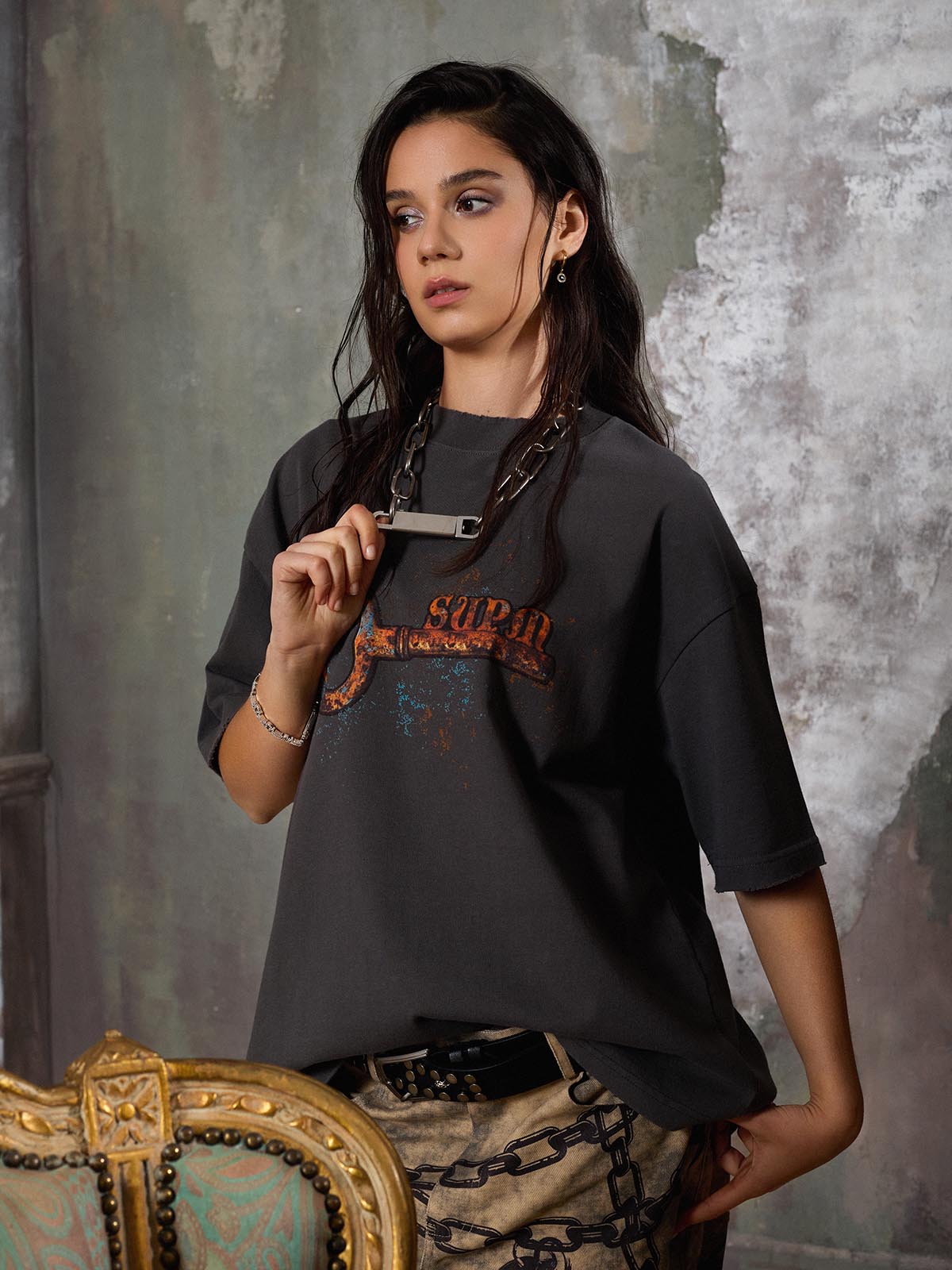 Supermade Rusty Metal Key Print T-Shirt?