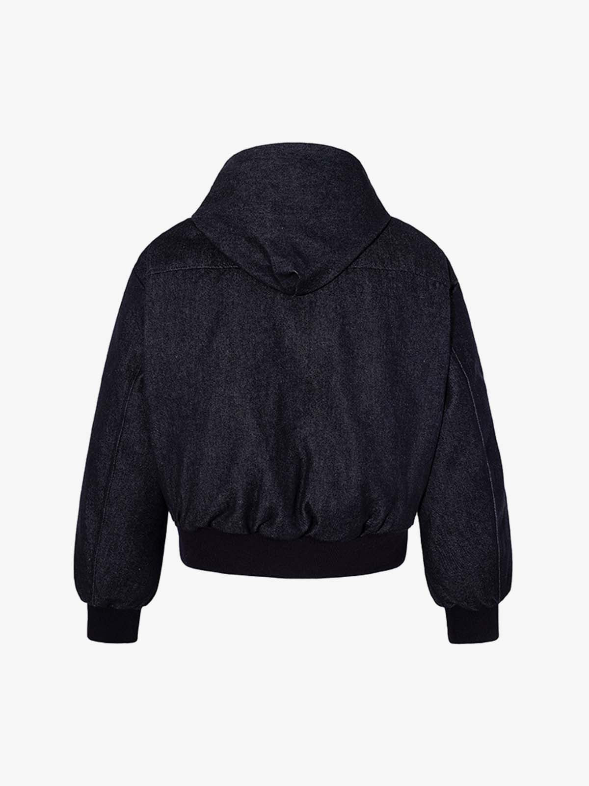 Denim Toggle Detail Bomber Jacket 