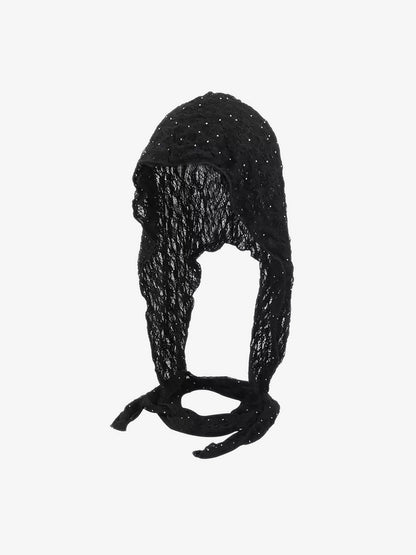 Elegant Lace Bonnet with Adjustable Ties for Versatile Styling 