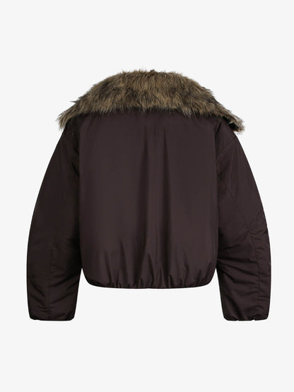 Fur Toggle Puffer Jacket