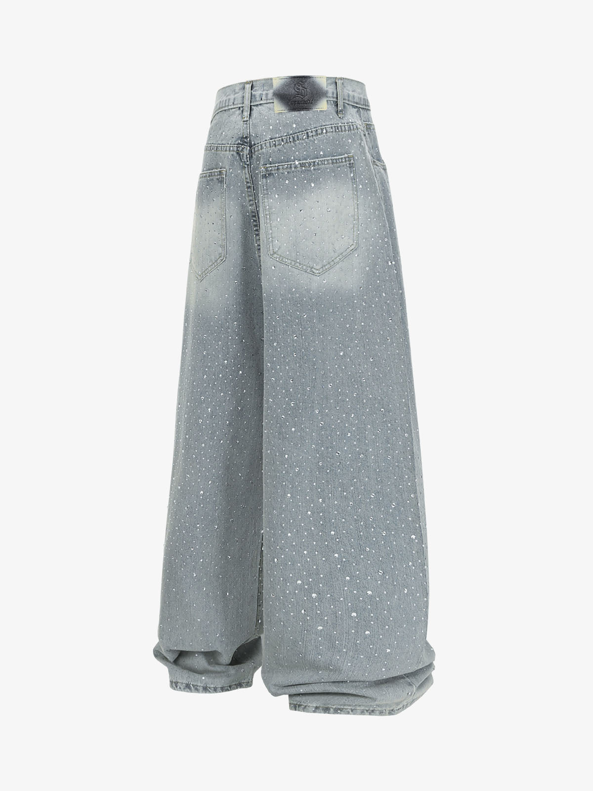 Sparkling Wide-Leg Denim Pants for Women - Stylish and Comfortable Everyday Wear 