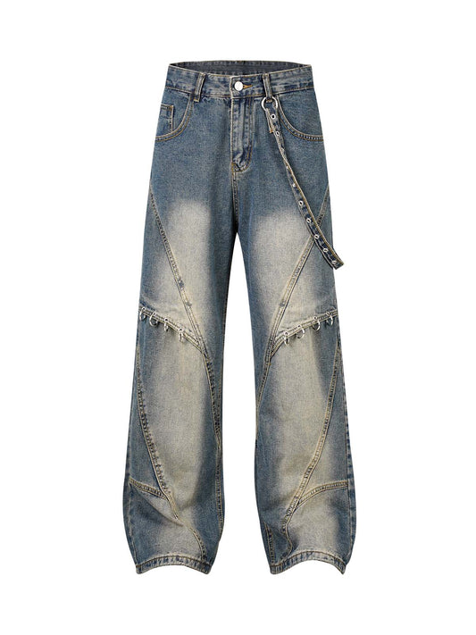 Thesupermade Washed Distressed Baggy Jeans - 2233 
