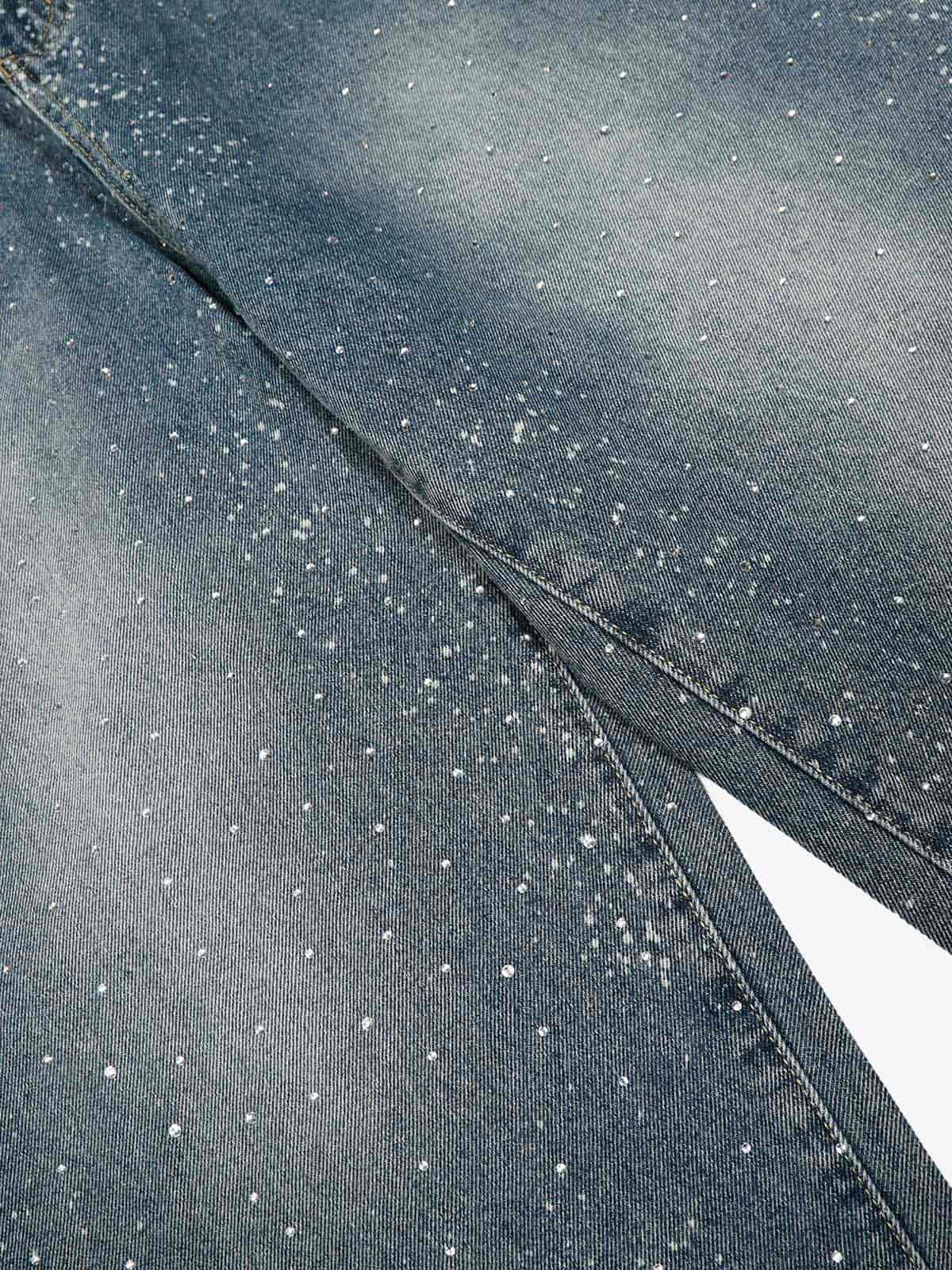 Sparkling Wide-Leg Jeans - Perfect for Casual and Festive Occasions 