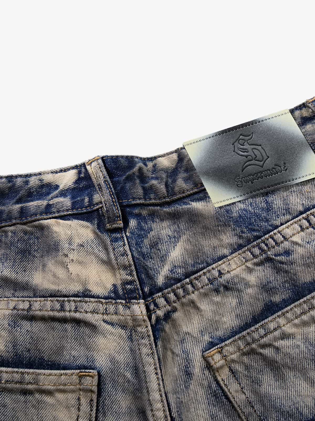 Wide-Leg Tie-Dye Denim Pants for Women - Fashionable and Comfortable Design 