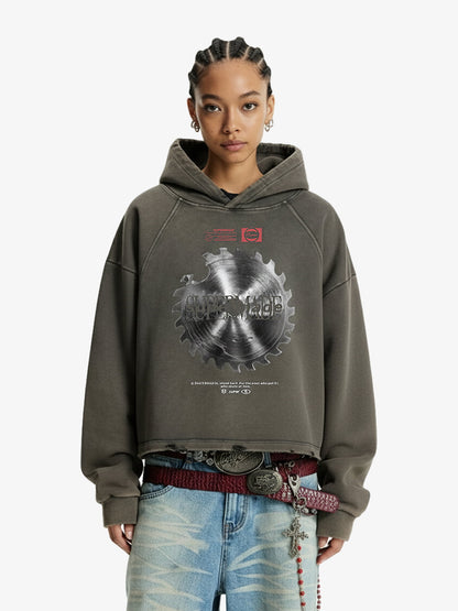 Oversized Snake Graphic Hoodie with Bold Print Design 