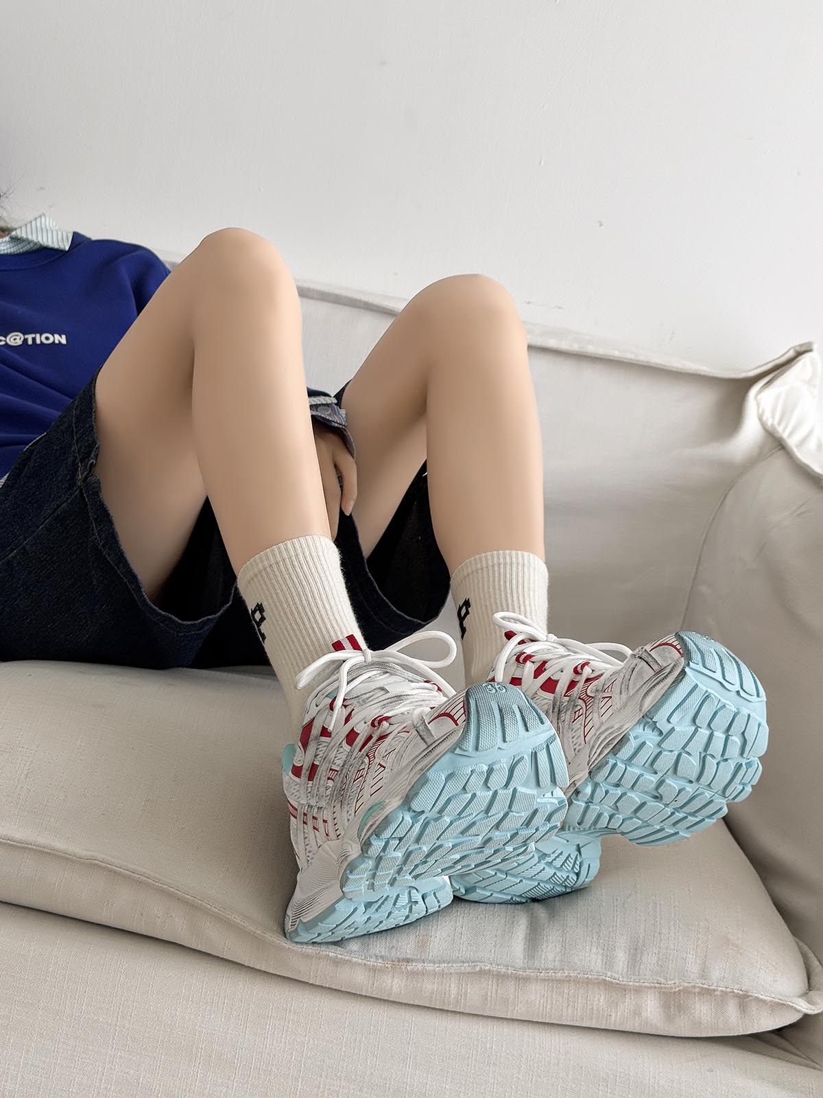 Breathable Mesh Lace-up Dirty Chunky Sneakers