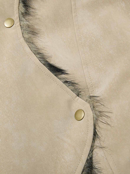 Stylish Faux Fur Trimmed Bomber Jacket for Winter Wear 