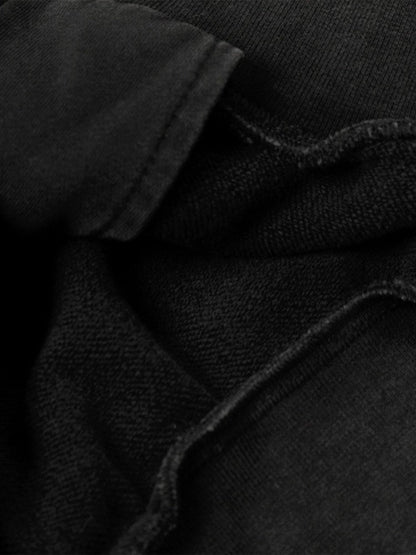 Cotton Blend Punk Style Hooded Zip-Up Sweatshirt with Studs and Pockets?