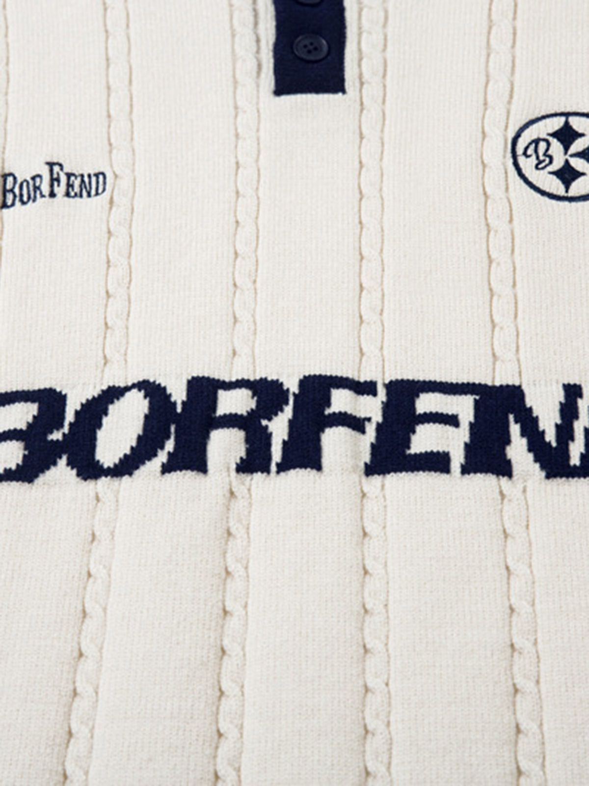 Retro College Polo Collar Knit Sweater 