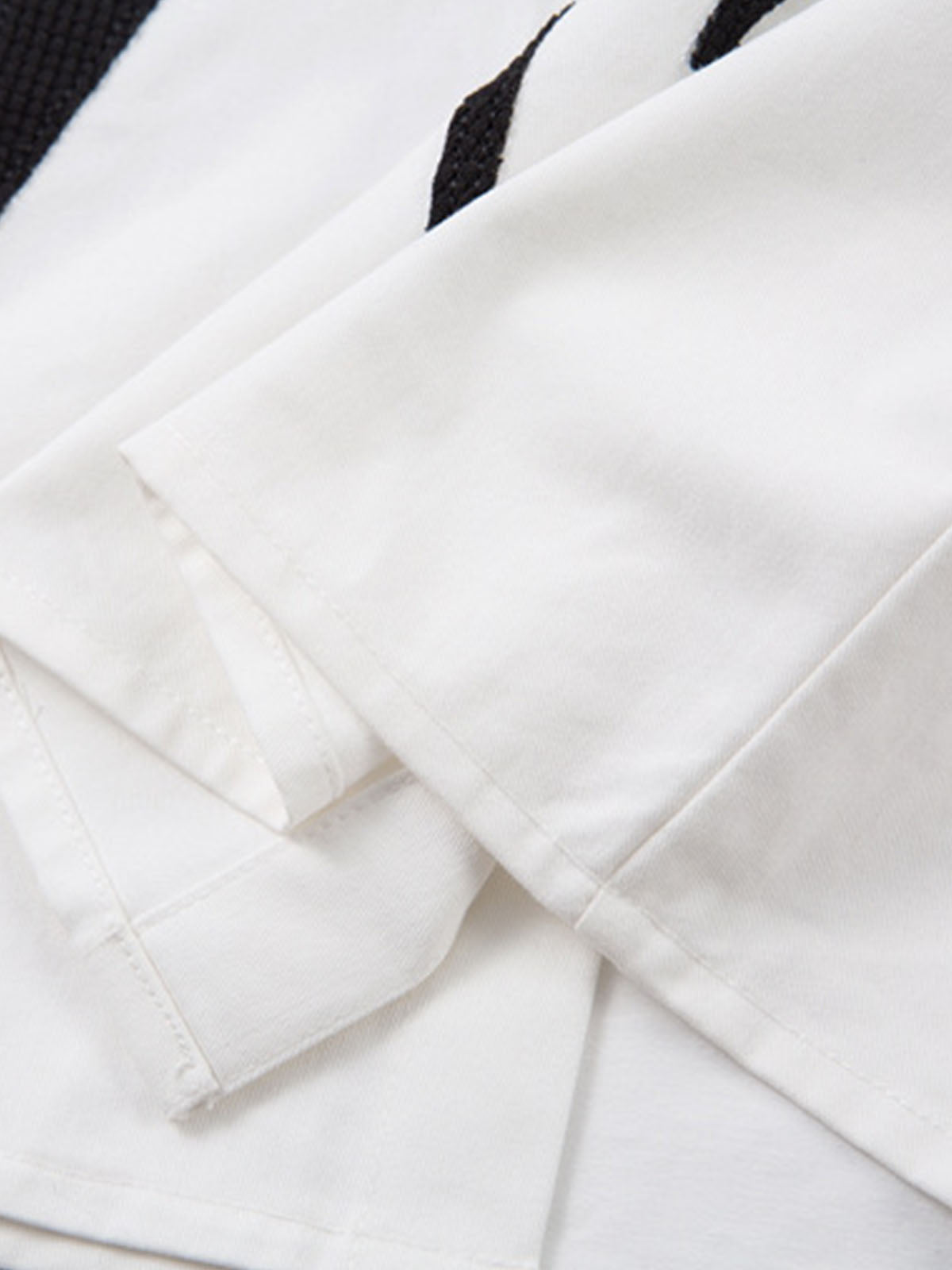 Cotton Blend Short Sleeve Shirt with Black Flame Print Long Sleeve Insert, Stylish Contrast Design for Men and Women?