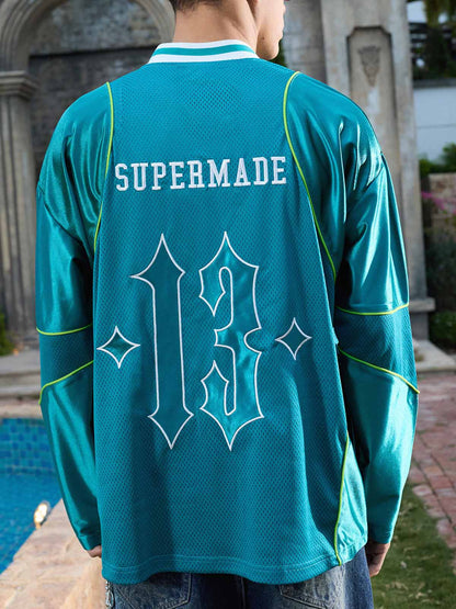 Supermade American Gothic Font Satin Mesh Jersey?