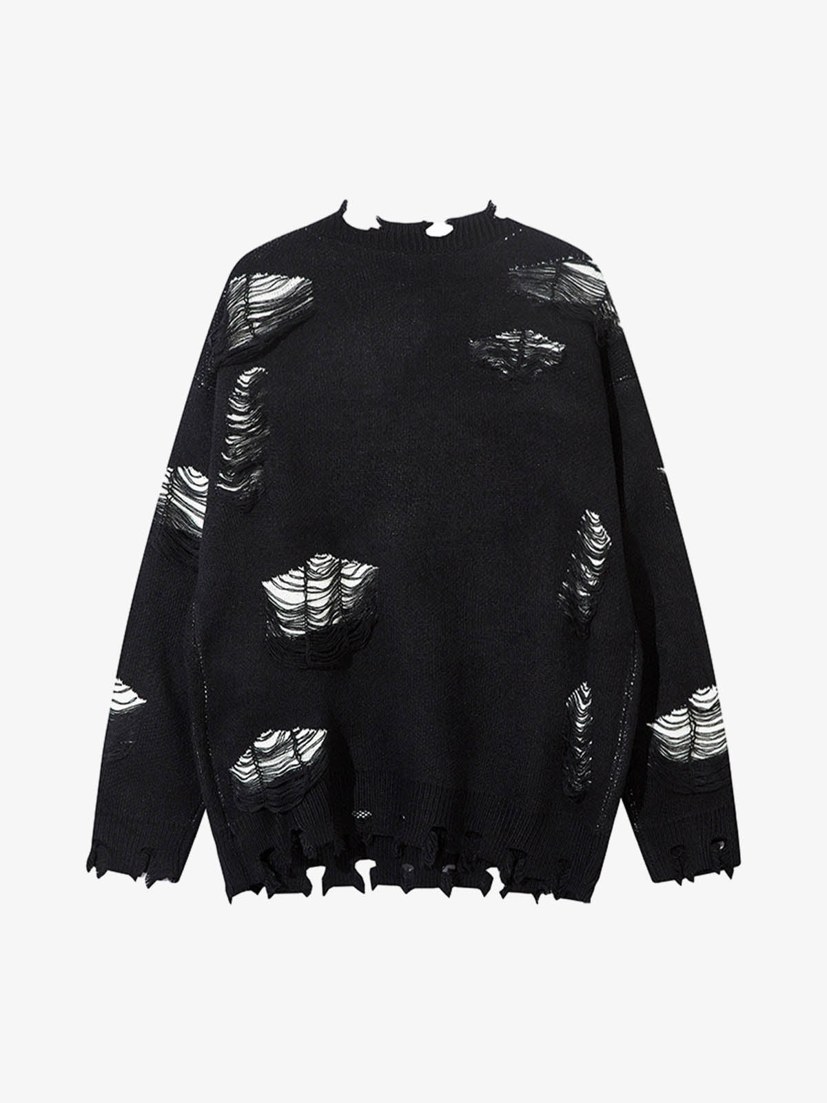 Retro Distressed Zipper Sweater 