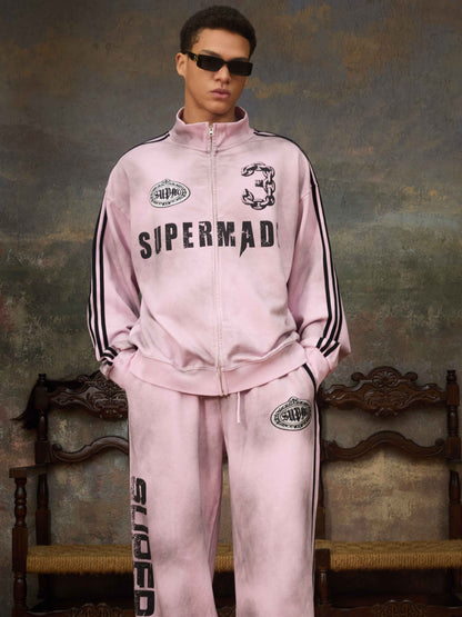 Supermade Vintage Distressed Size 3 Stand Collar Tracksuit 