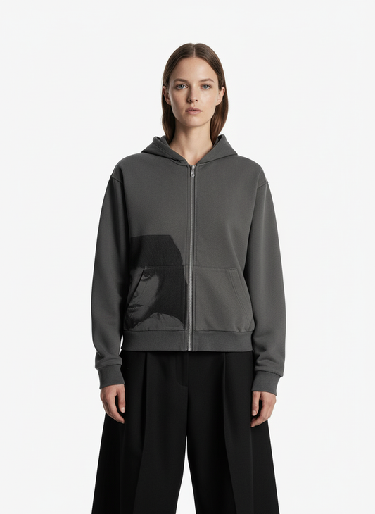 Street Fun Letter Portrait Cardigan Hoodie