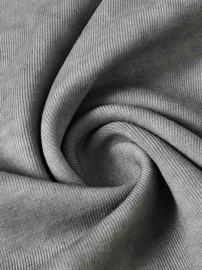 Cotton Blend Oversized Mesh Panel T-Shirt with Crew Neck?