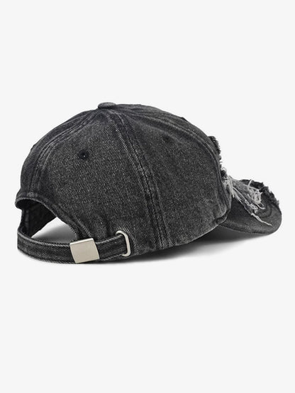 Distressed Denim Baseball Cap for Trendy Looks 