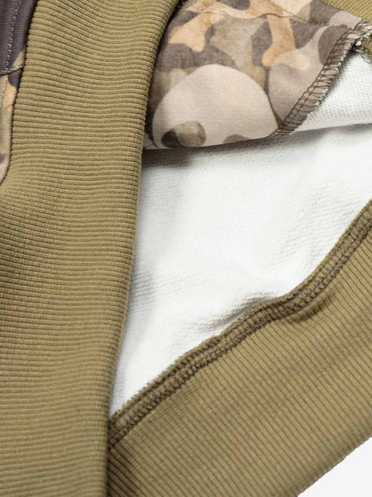 Camouflage Skull Print Bomber Jacket with Faux Fur Hood Trim 