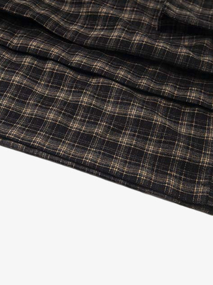 Plaid Cotton Cargo Shorts for Men - Oversized Fit with Multiple Pockets and Elastic Waistband?