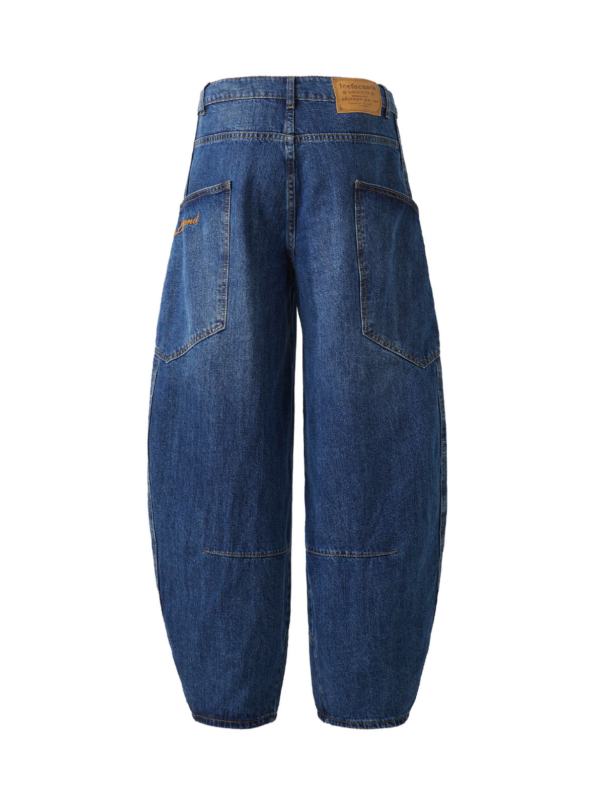 Embroidered Barrel Leg Jeans 