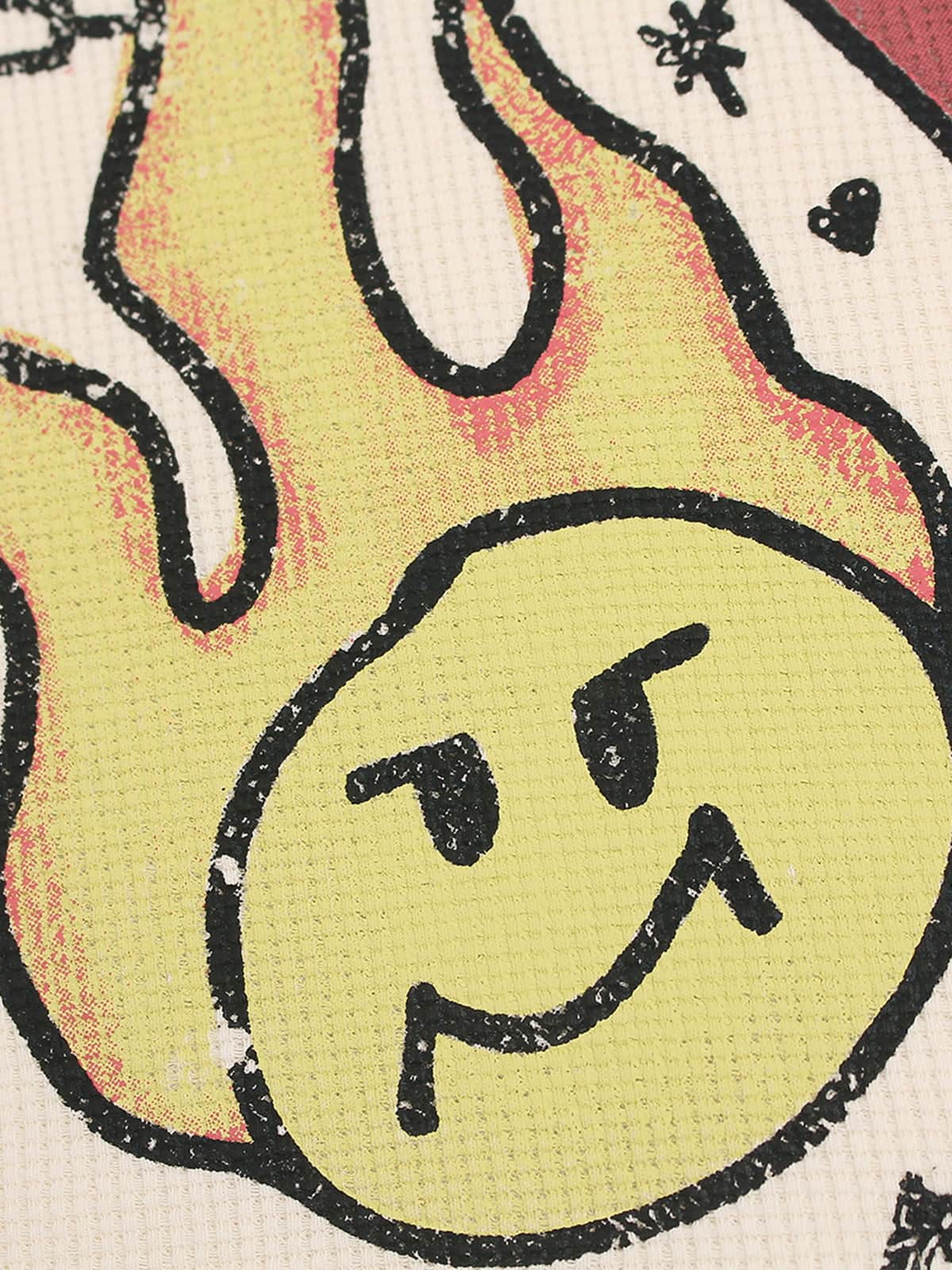 Cotton Waffle Knit Graphic T-Shirt with The Supermade Records Print for Men?