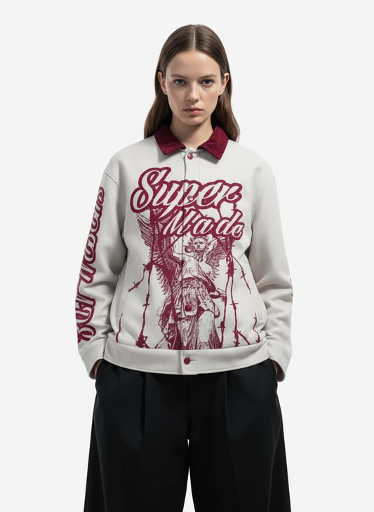 SuperMade Embroidered With Angel Design Jacket