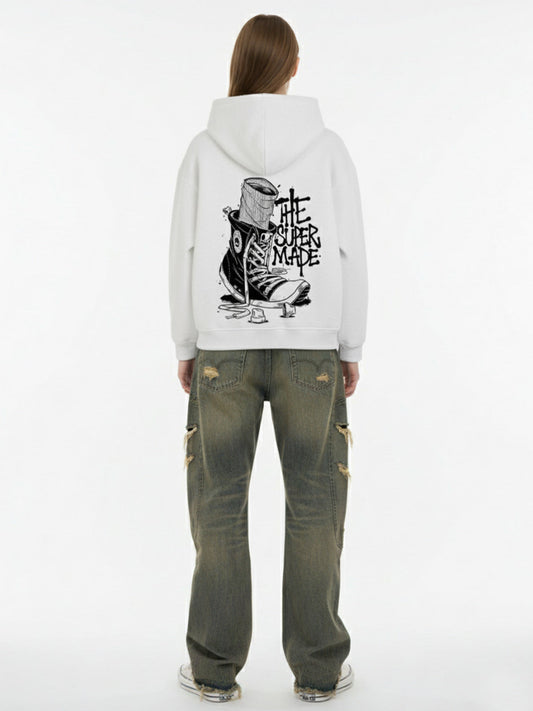 Thesupermade Double Zipper Cardigan Sweater European and American Street Girl Theme 