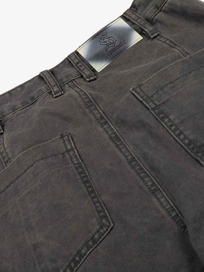 Wide Leg High Waist Cropped Pants with Gradient Wash Finish 