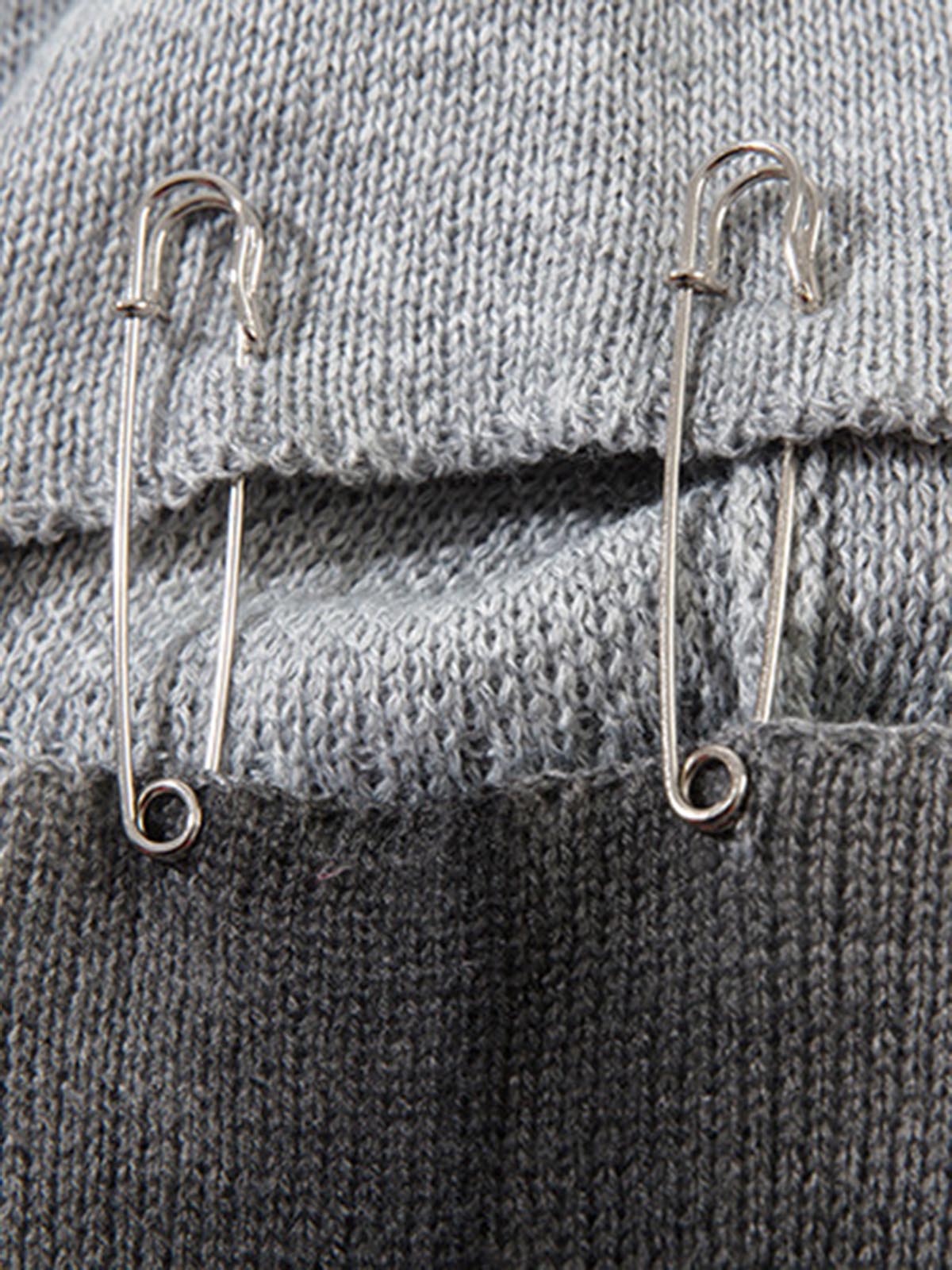 Vintage Spray-Painted Cross Hole Knit Sweater 