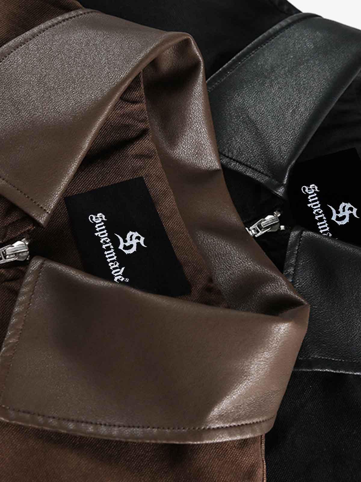 Retro Panelled Utility Multi Pocket Zip Up Bomber Jacket