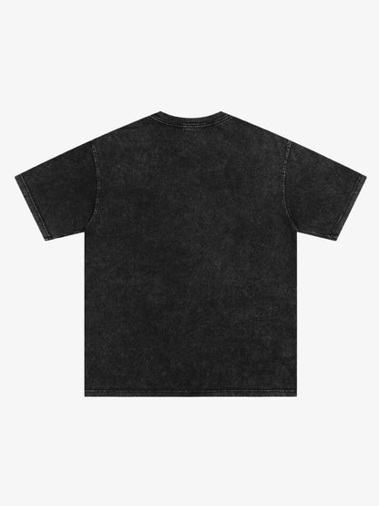 Distressed Sleeveless Crop Top with Barbed Wire Graphic Design 