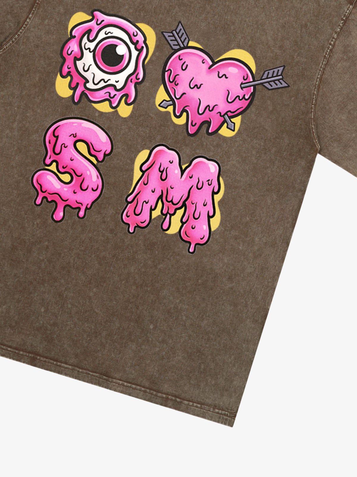 Thesupermade eyeball and love graffiti declaration T-shirt 