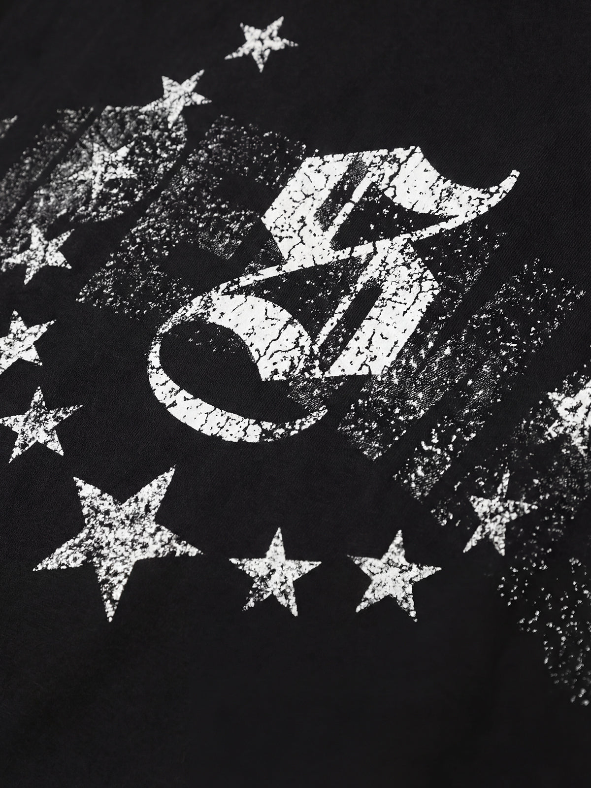 Cotton Blend Layered Sleeve Graphic T-Shirt with Star Print Design?