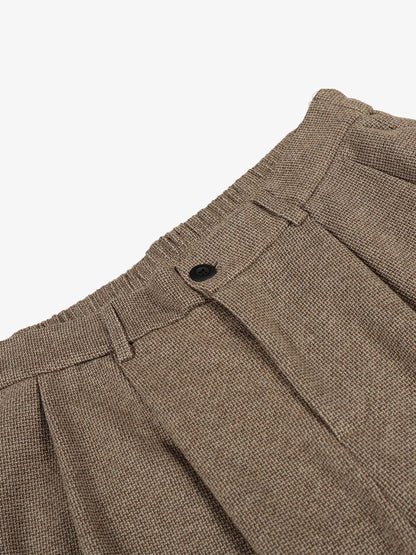 Wide-Leg Trousers with Classic Houndstooth Pattern for Women 