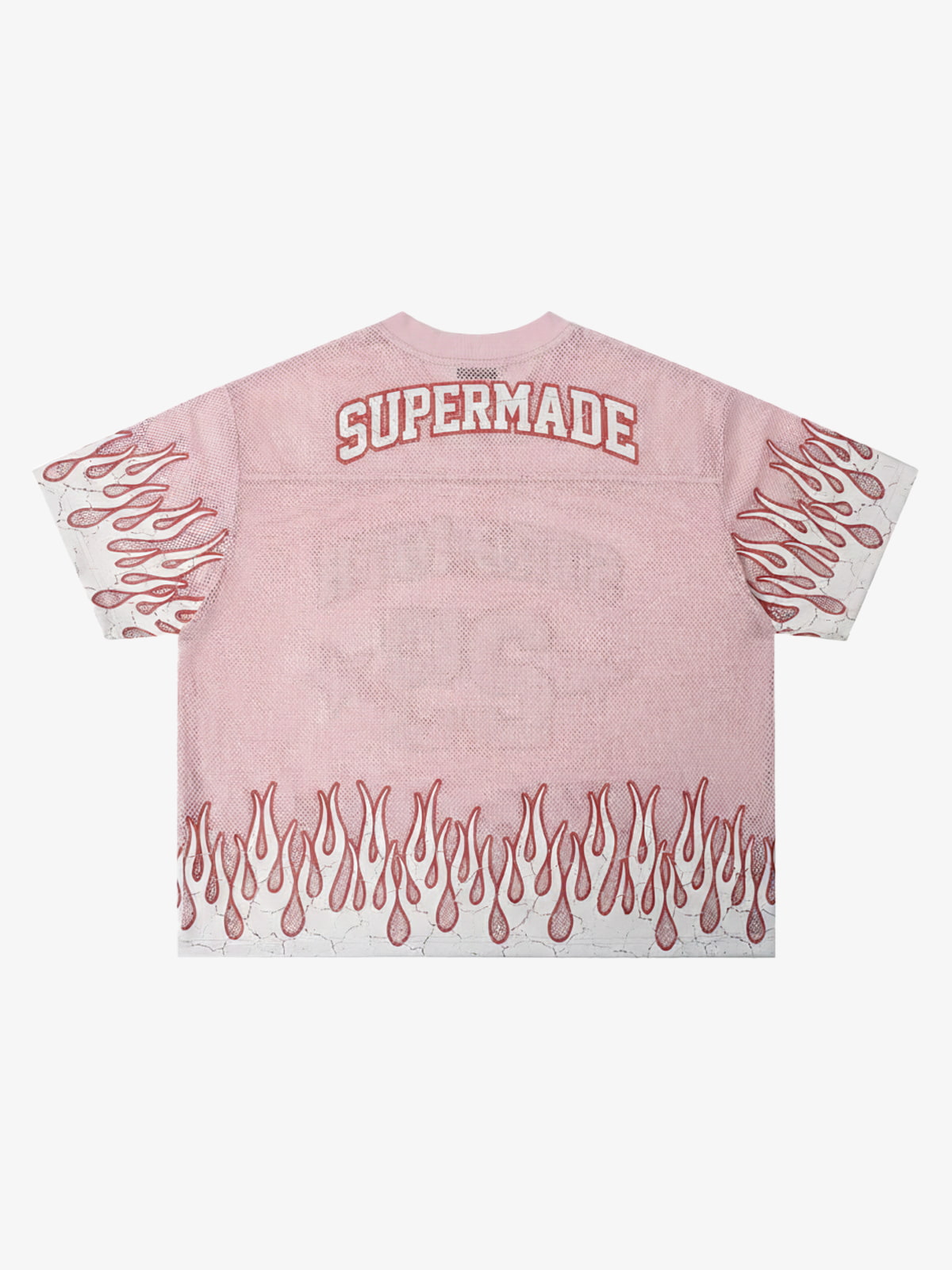 Mesh Flame Print Jersey T-Shirt with Supermade 25 Design 