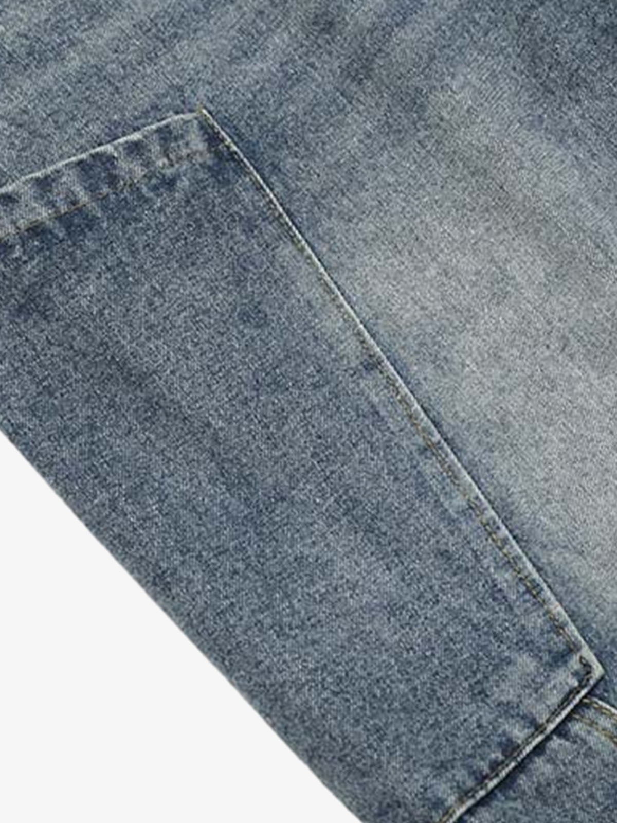 Denim Cargo Shorts with Camouflage Patch Details for Men 