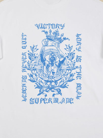 Cotton Graphic Print T-Shirt with Victory Legend Design 
