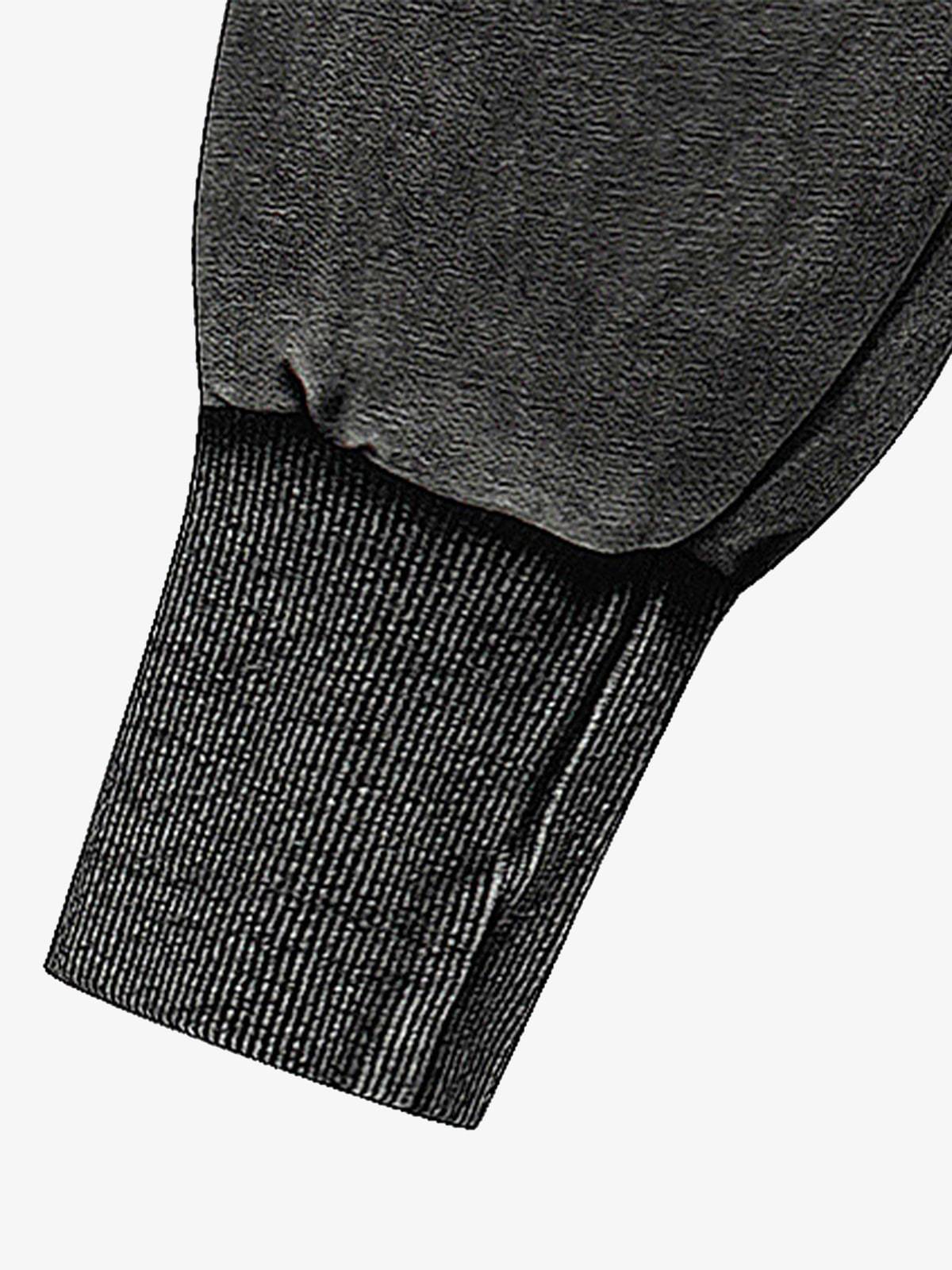 Distressed Washed Embroidered Zip-Up Hooded Jacket