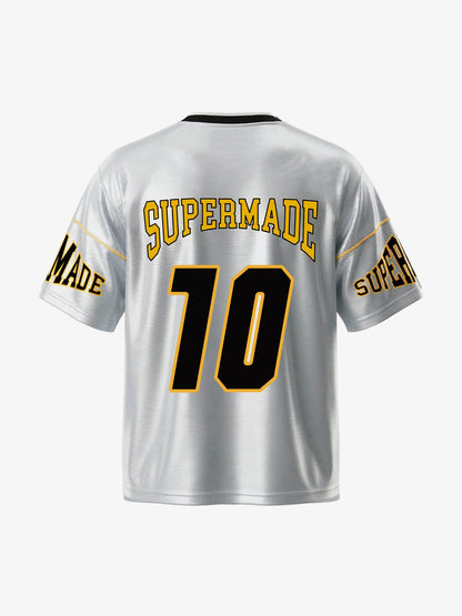 Supermade Patterned Custom V-neck Silver Sport Jersey 