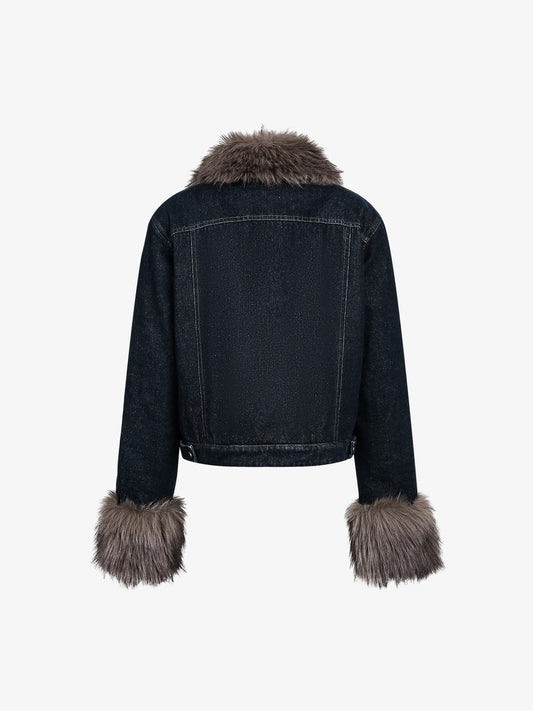 Winter-Ready Corduroy Jacket with Faux Fur Trim for Men 