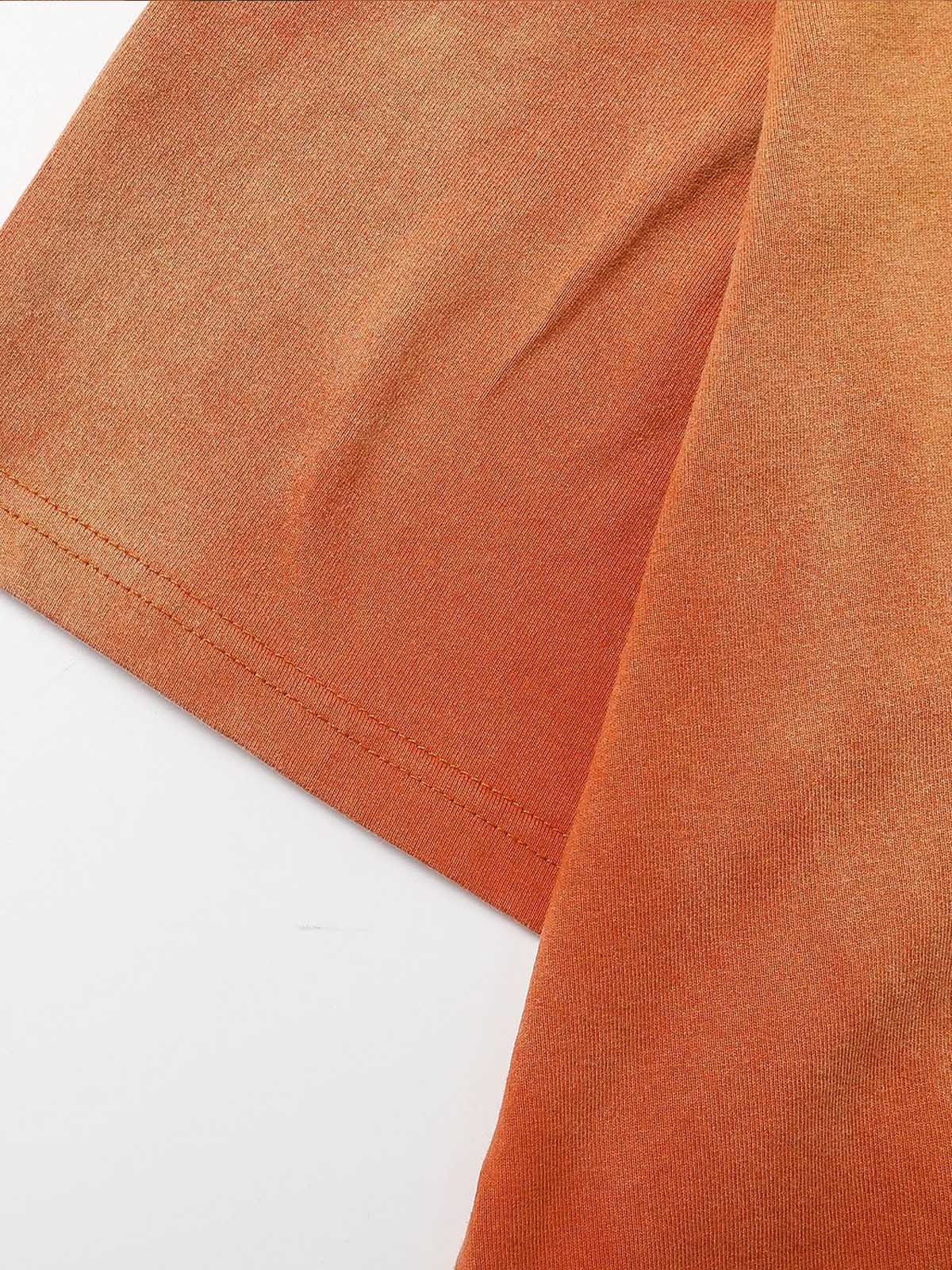 Cotton relaxed washed gradient orange short-sleeved T-shirt, adorned with Gothic logo print?