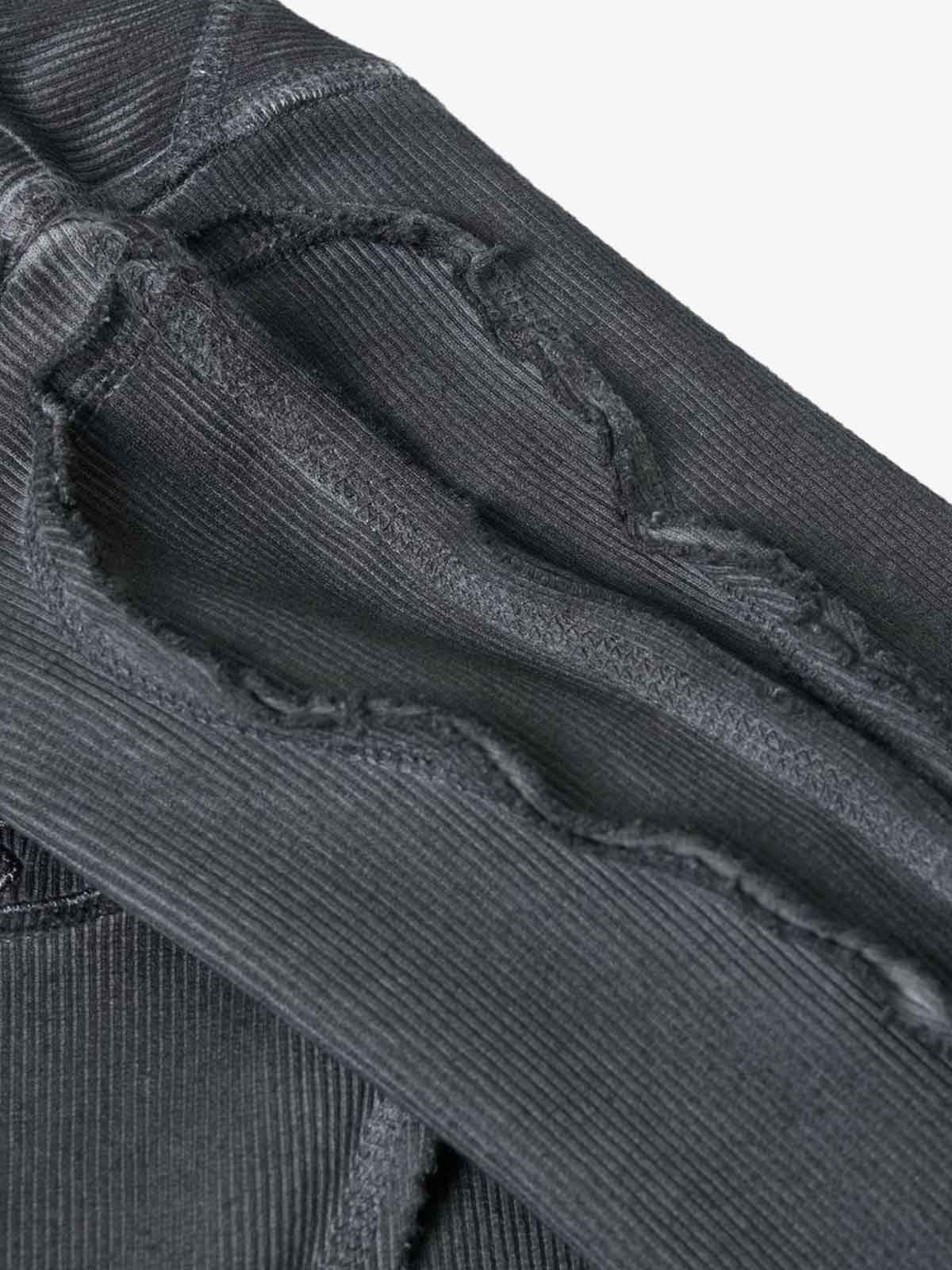 Corduroy Long Sleeve Tactical Shirt with Embroidered Logo and Padded Shoulders 