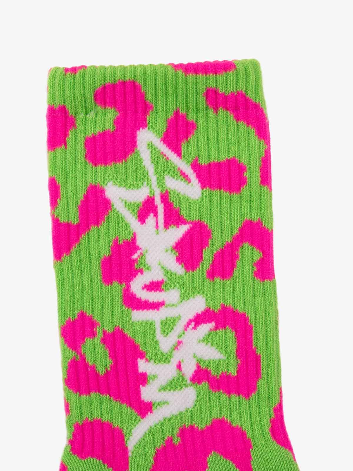Retro Vibrant Leopard Print Color-Block Socks