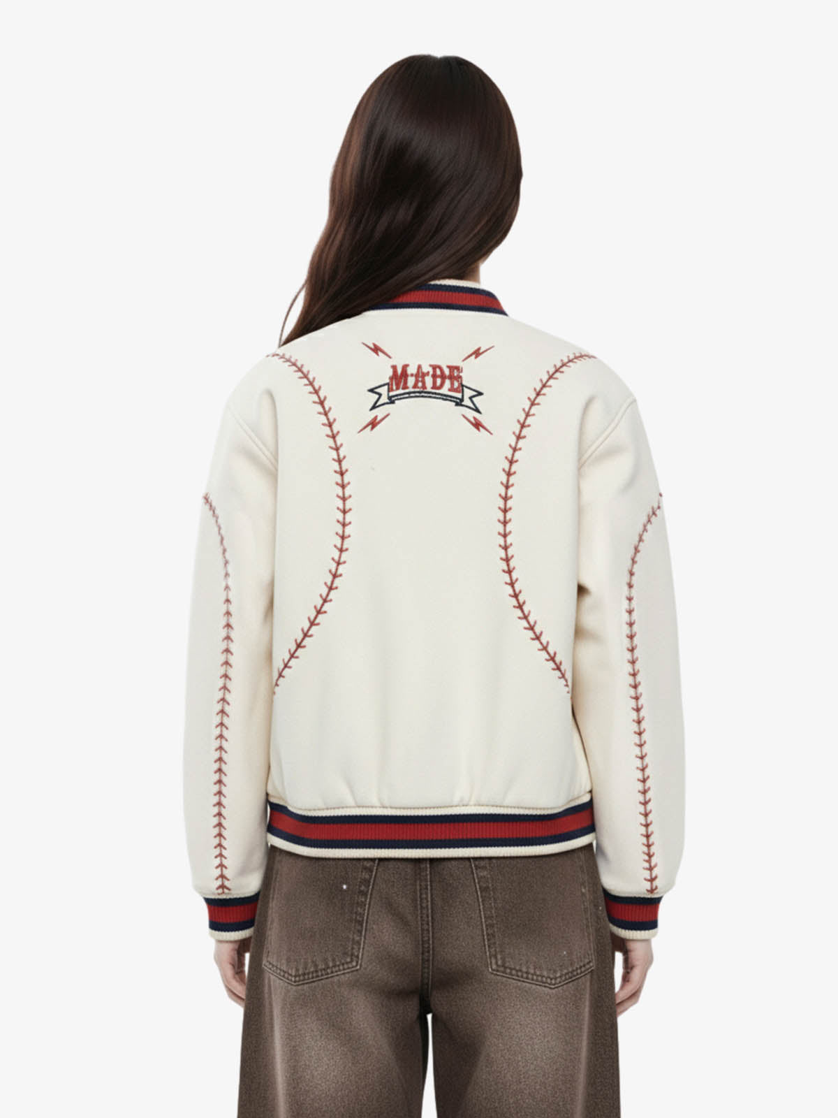Baseball Stitch Embroidered Varsity Jacket